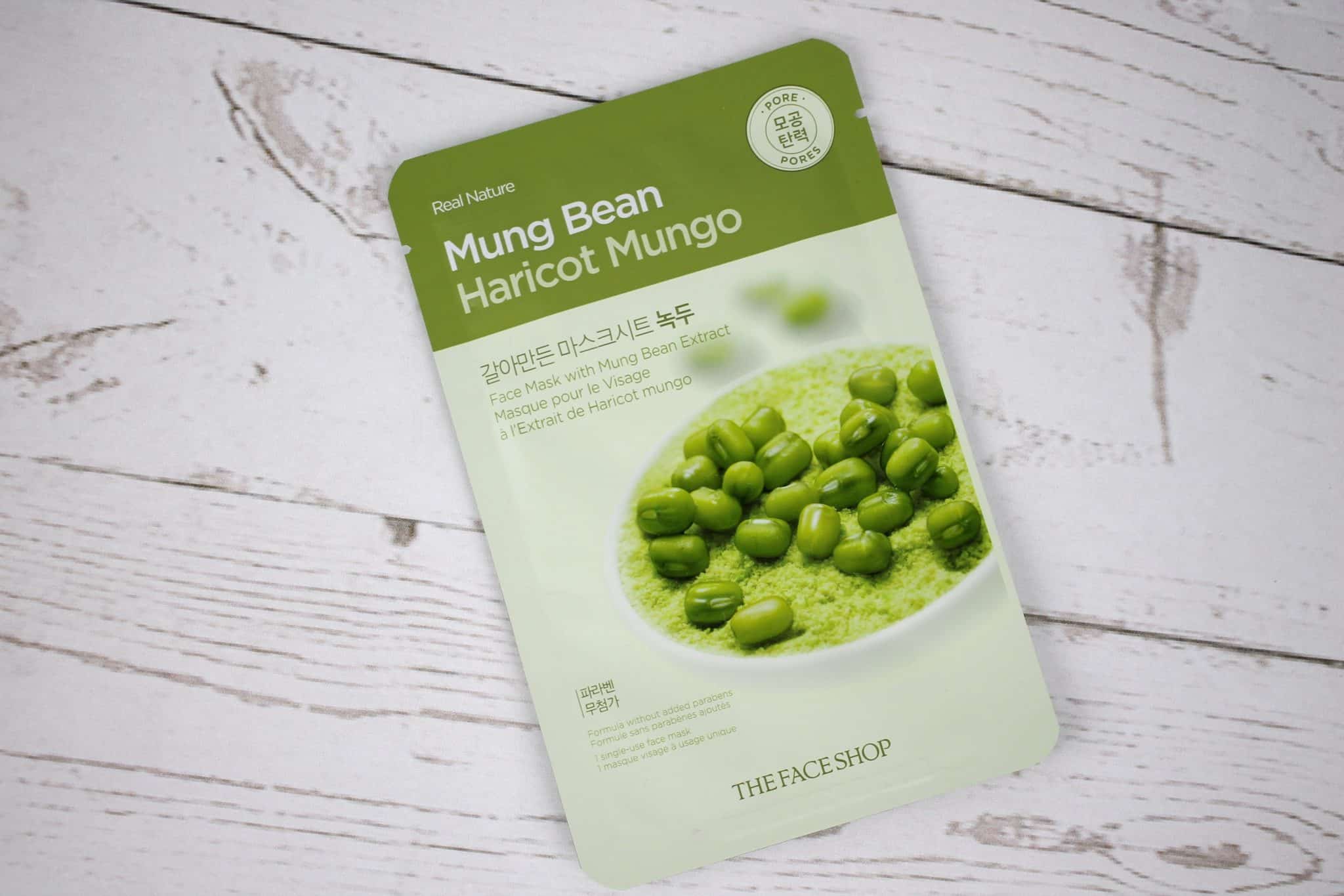 Mung bean mask for acne