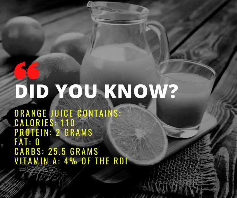 orange juice nutritional facts