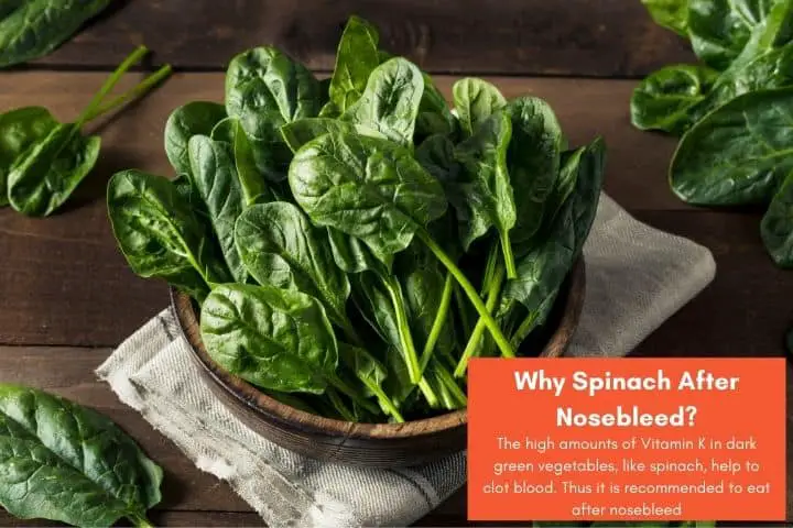 eat spinach after nosebleed