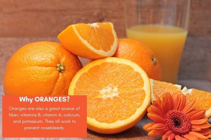 take oranges or orange juice after nosebleed
